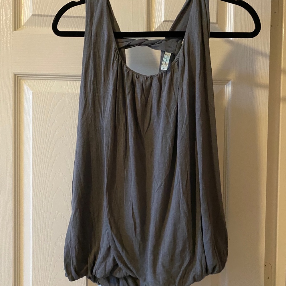 Free People bubble tank with back braid detailing